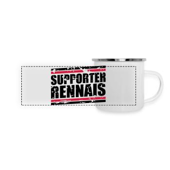 Supporter Rennais vintage - Mug panoramique émaillé - blanc - Devant