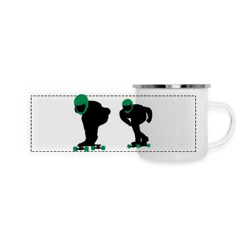 Longboard - Panorama Emaille-Tasse - Weiß - Vorne