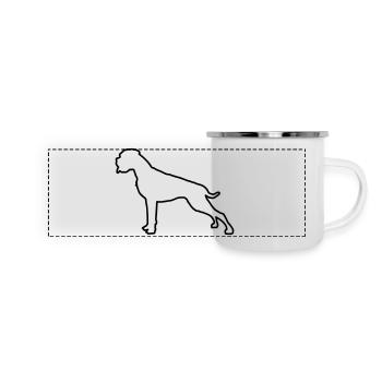 Boxer Umriss - Panorama Emaille-Tasse - Weiß - Vorne