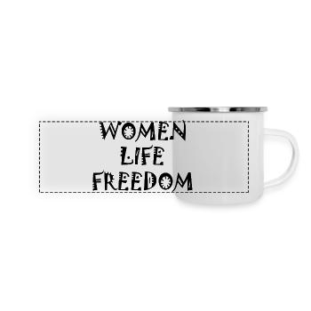 Women life freedom - Mug panoramique émaillé - blanc - Devant