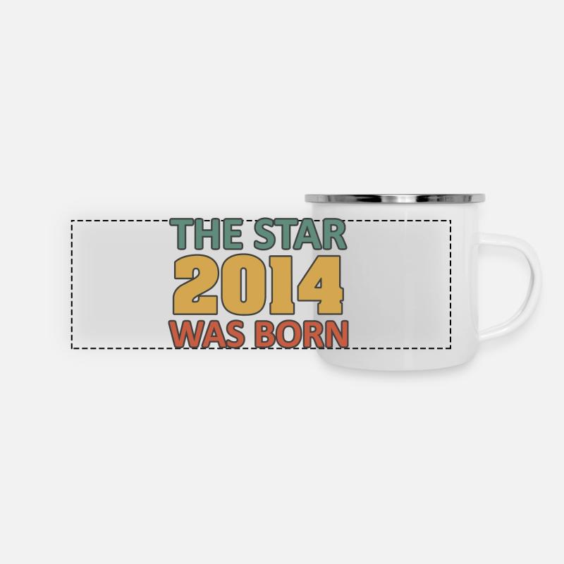 10th birthday 2014. The Star 2014 was born - Panoramic Camper Mug - white