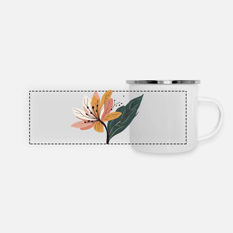 Flower Lily Minimalist - Panoramic Camper Mug - white