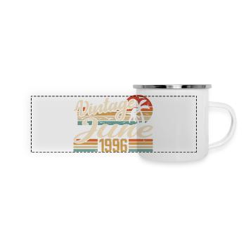 Juni 1996 Geburtstag 1996 Retro 1996 Juni 1996 - Panorama Emaille-Tasse - Weiß - Vorne