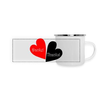 Merci Merci Cœur - Mug panoramique émaillé - blanc - Devant