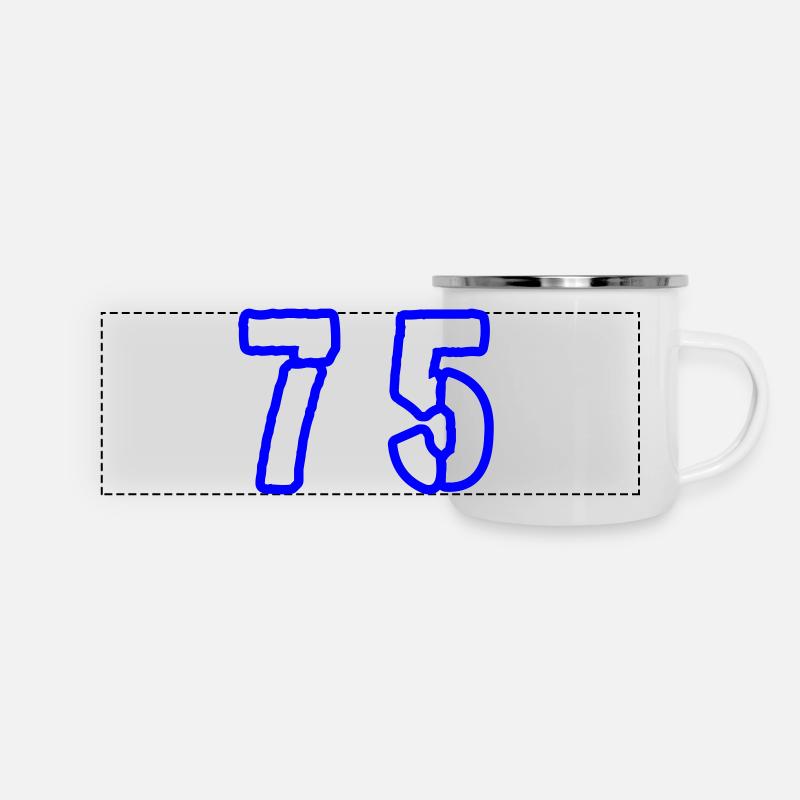 75 Symbole numérique - Mug panoramique émaillé - blanc