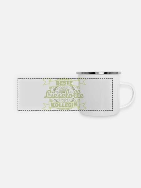 Lieselotte - Panorama Emaille-Tasse - Weiß