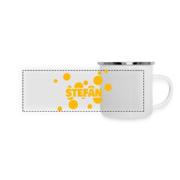 Geschenk für Stefan - Panorama Emaille-Tasse - Weiß - Vorne