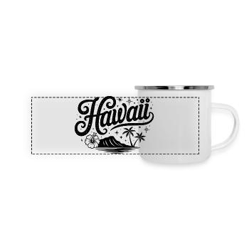 Hawaii - Souvenir USA State Design - Panorama Emaille-Tasse - Weiß - Vorne