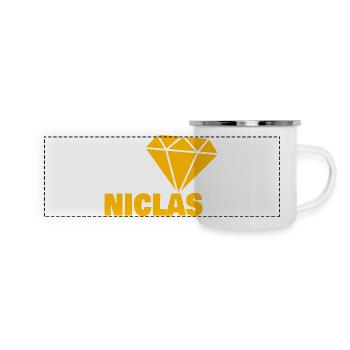 Diamond Niclas - Mug panoramique émaillé - blanc - Devant