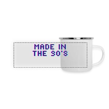 Made in the 90's - Panorama Emaille-Tasse - Weiß - Vorne