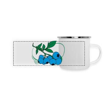 Blaubeeren - Panorama Emaille-Tasse - Weiß - Vorne