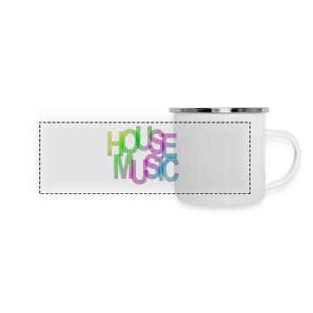 House Music - Panorama Emaille-Tasse - Weiß - Vorne