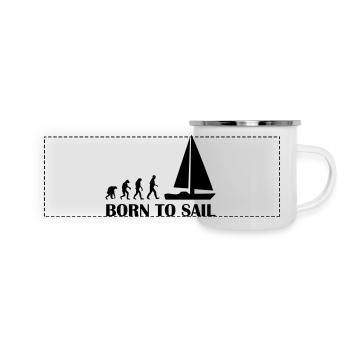 born to sail - Panoramic Camper Mug - white - Front