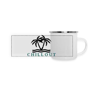 chill_out_vec_2 de - Panorama Emaille-Tasse - Weiß - Vorne