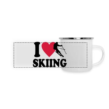 Ski - Panorama Emaille-Tasse - Weiß - Vorne
