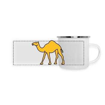 kamel_02 - Panorama Emaille-Tasse - Weiß - Vorne