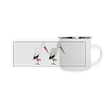 pair of storks - Panoramic Camper Mug - white - Front