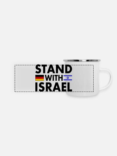 Stand with israel - Panorama Emaille-Tasse - Weiß