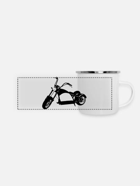 E-Chopper - Panorama Emaille-Tasse - Weiß