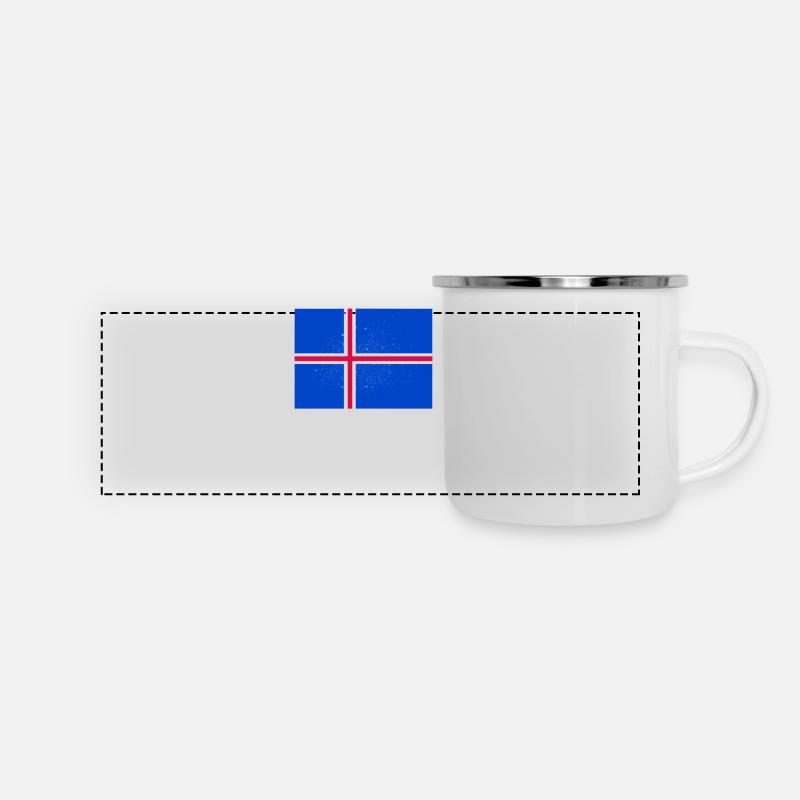 Iceland - Panorama Emaille-Tasse - Weiß