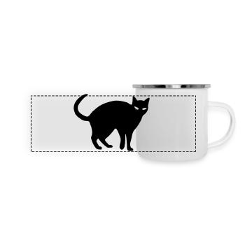 Verführerische Katze #2 - Panorama Emaille-Tasse - Weiß - Vorne