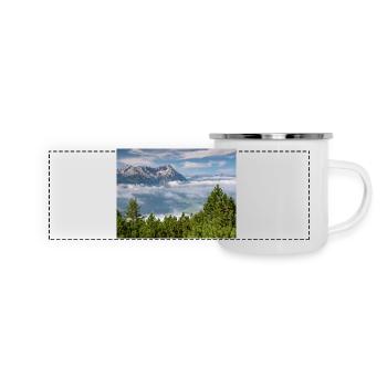 Vue de l’Alpspitze et de la Zugspitze - Mug panoramique émaillé - blanc - Devant
