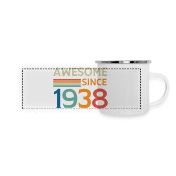 Großartig seit 1938 - Panorama Emaille-Tasse - Weiß - Vorne