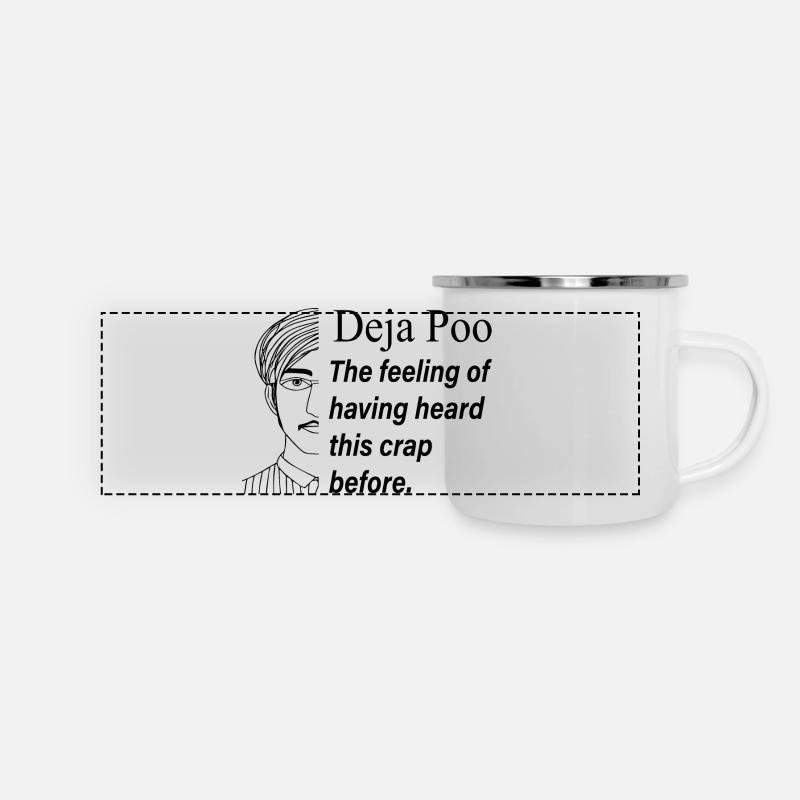 Deja Poo - Mug panoramique émaillé - blanc