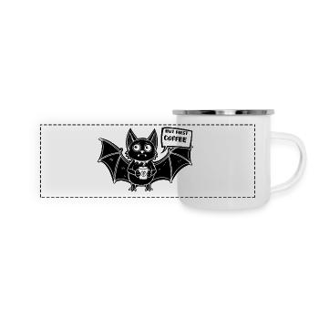 Coffee addiction for Halloween - Panoramic Camper Mug - white - Front