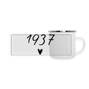 1937 coeur anniversaire - Mug panoramique émaillé - blanc - Devant