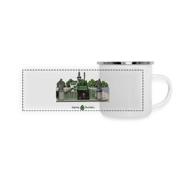 Hochablass // Hochzoll // Augsburg // Illustration - Panorama Emaille-Tasse - Weiß - Vorne
