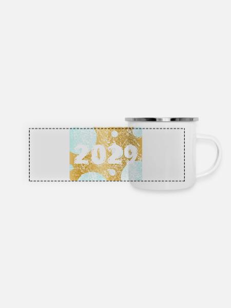 Zahl 2029 - Panorama Emaille-Tasse - Weiß