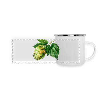 Hopfen - Aquarell - Panorama Emaille-Tasse - Weiß - Vorne