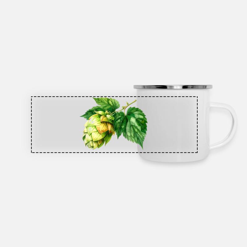 Hops - watercolor - Panoramic Camper Mug - white