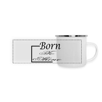 Née pour briller  - Mug panoramique émaillé - blanc - Devant