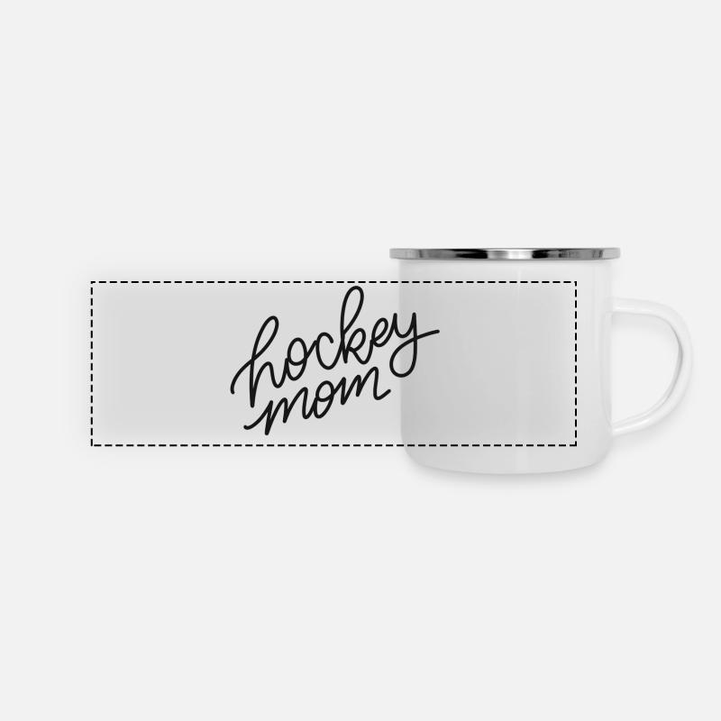 Hockey Mom Script Logo - Mug panoramique émaillé - blanc