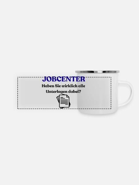 Jobcenter - Panorama Emaille-Tasse - Weiß