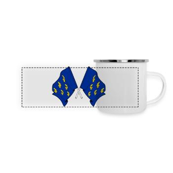 Deux drapeaux croisés West Sussex - Mug panoramique émaillé - blanc - Devant