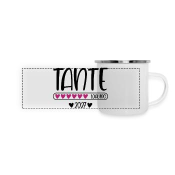 Tante 2027 barre de chargement du cœur - Mug panoramique émaillé - blanc - Devant
