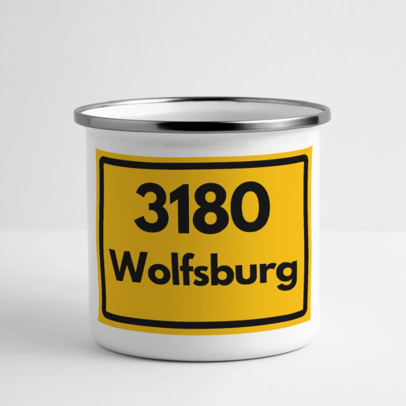 OLD POSTCODE POSTCODE RETRO 3180 WOLFSBURG Panoramic Camper Mug