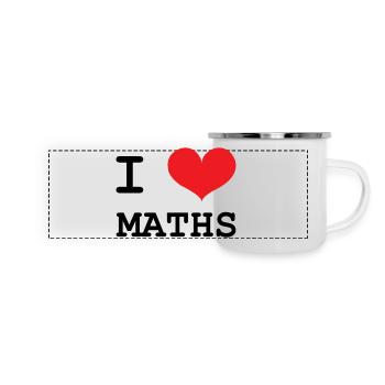 I Love Maths: Passion Mathematics T-Shirt - Panorama Emaille-Tasse - Weiß - Vorne