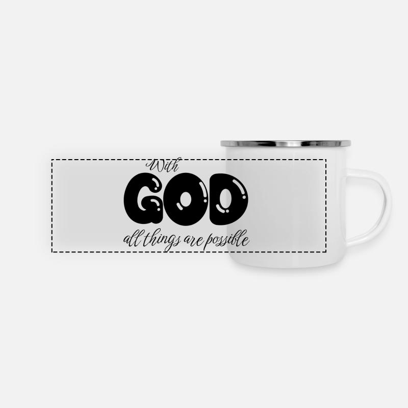 With God All Things Are Possible - Christian Bible - Panoramic Camper Mug - white