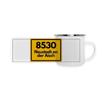 ALTE POSTLEITZAHL PLZ 8530 NEUSTADT AN DER AISCH - Panorama Emaille-Tasse - Weiß - Vorne