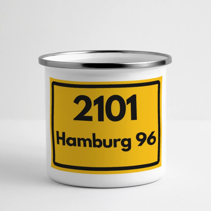OLD POSTCODE POSTCODE RETRO 2101 HAMBURG 96 HEIMAT Panoramic Camper Mug