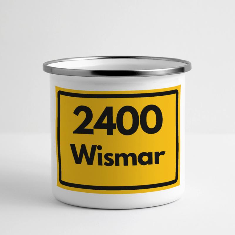 OLD POSTCODE POSTCODE RETRO 2400 WISMAR HEIMAT Panoramic Camper Mug
