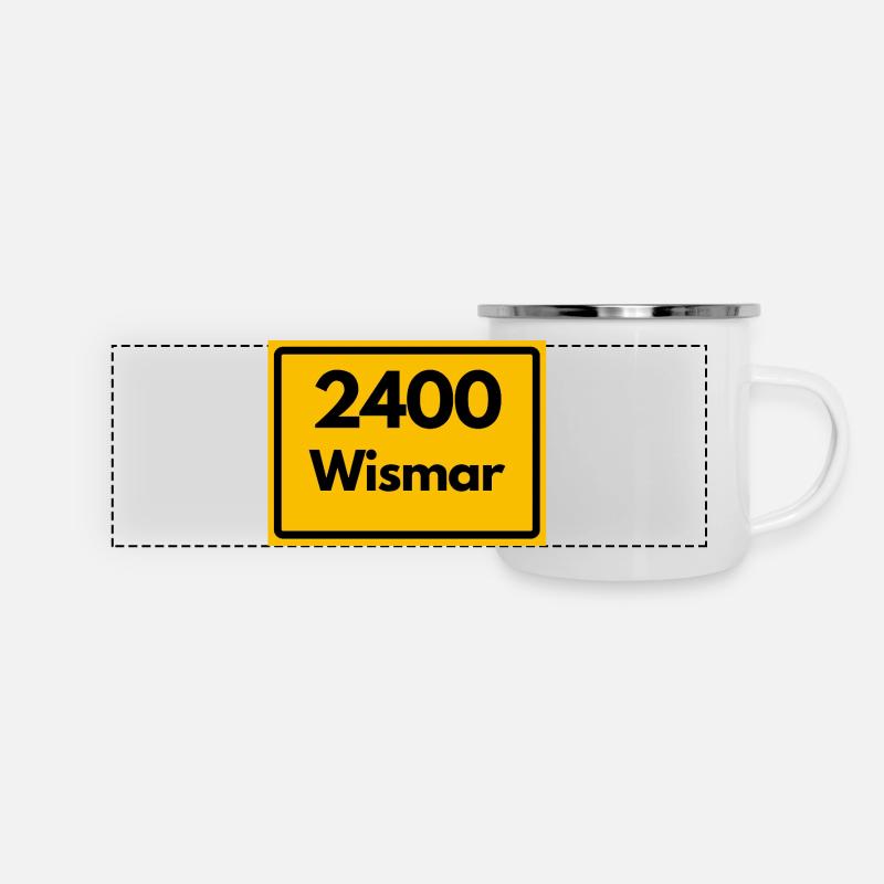 ANCIEN CODE POSTAL RETRO 2400 WISMAR HEIMAT - Mug panoramique émaillé - blanc