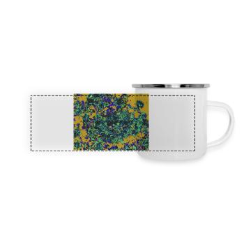 Fleurs néon Décor floral psychédélique - Mug panoramique émaillé - blanc - Devant