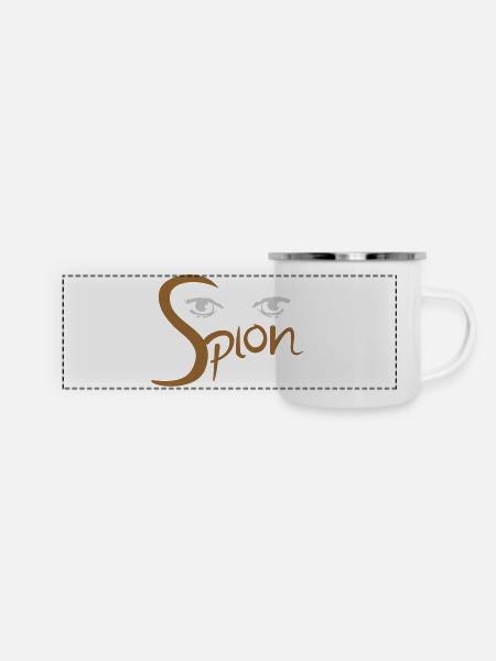 Spion - Panorama Emaille-Tasse - Weiß