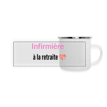 Infirmière à la retraite - Mug panoramique émaillé - blanc - Devant