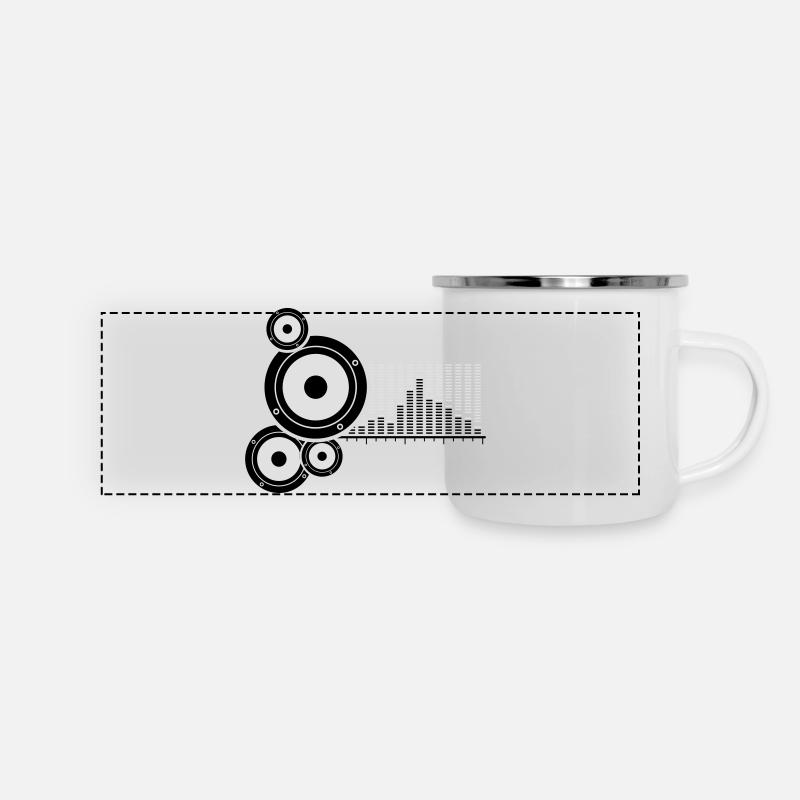 musique - Mug panoramique émaillé - blanc